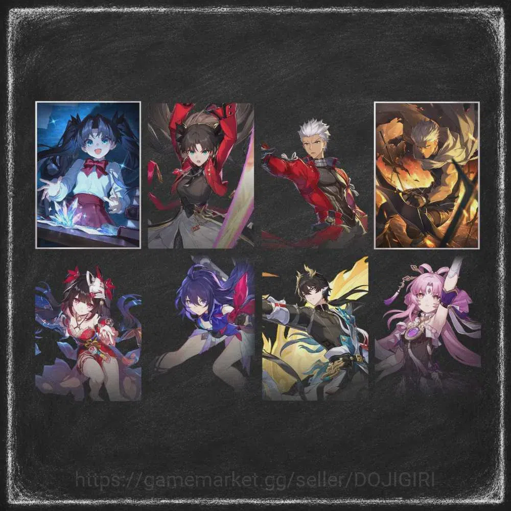 Honkai Star Rail Accounts Starter ASIA | TL 4 | Rin Tohsaka Sign, Archer Sign, Sparkle, Seele, Dan Heng Terrae | Female MC 1