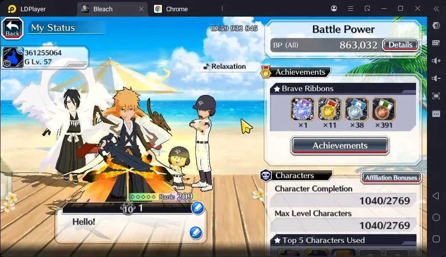 Bleach: Brave Souls Accounts High-End Global | 50.7 Orb + Complate Story| Ichigo7TH,Ichigo8TH,RangikuSwimsuit,UlquioraRSE 2