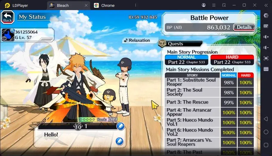 Bleach: Brave Souls Accounts High-End Global | 50.7 Orb + Complate Story| Ichigo7TH,Ichigo8TH,RangikuSwimsuit,UlquioraRSE 4