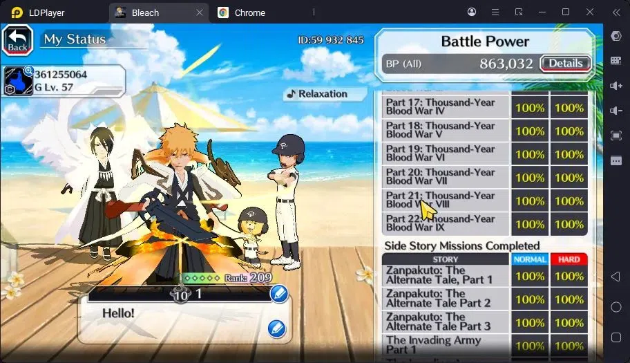 Bleach: Brave Souls Accounts High-End Global | 50.7 Orb + Complate Story| Ichigo7TH,Ichigo8TH,RangikuSwimsuit,UlquioraRSE 5