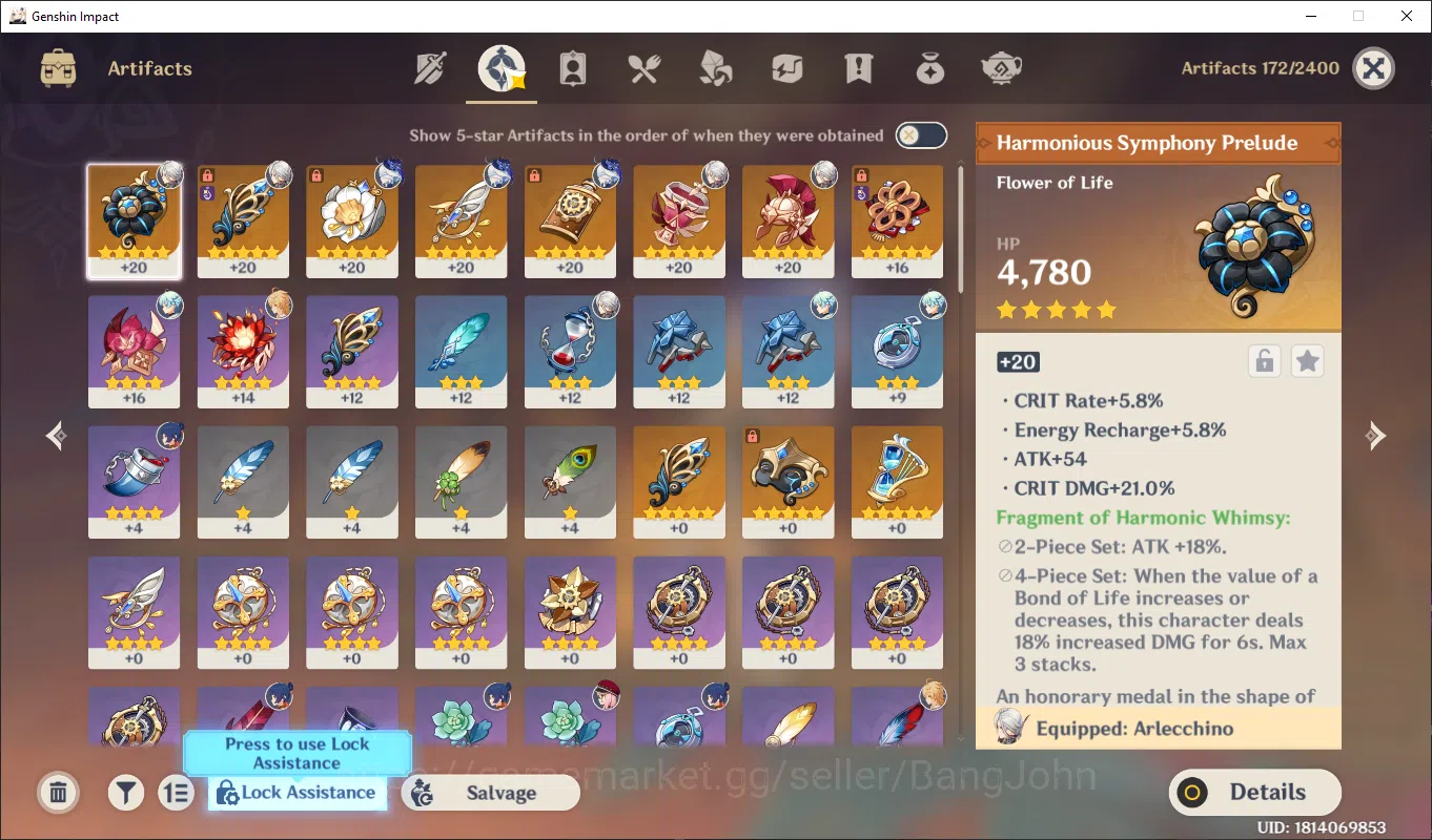 Genshin Impact Accounts ASIA | AR 50, Arleccino, furina, XILONEN, XIANGLIN image 4