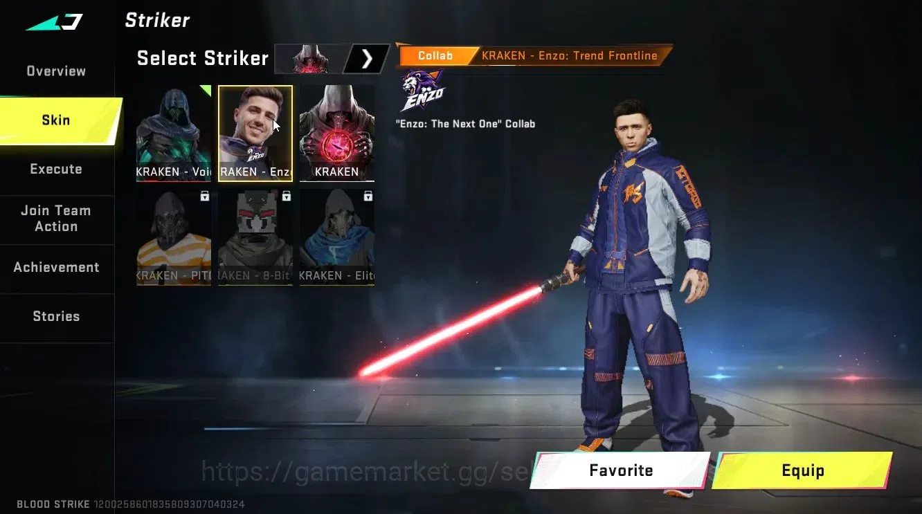Blood Strike Accounts Collab Skin ASIA|ETERNAL KRAKEN-Void Cloak|Collab TOKREV [Jack,MCX]+ENZO Kraken|10 11