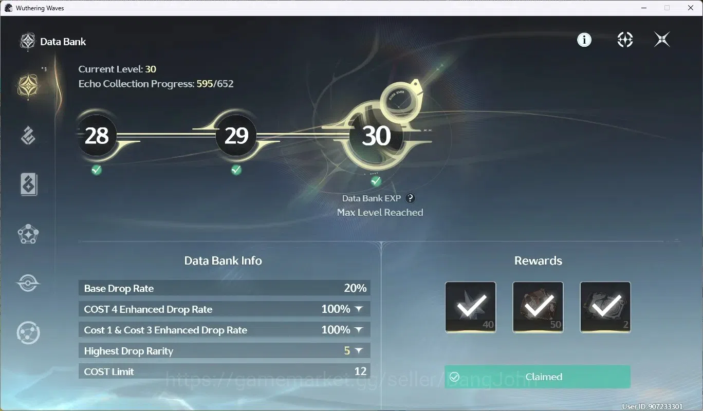 Wuthering Waves Accounts Starter SEA|UL 56 | Rank 6 | 3 Char Limited[Hiyuki Rc1]+Sign,Iuno Rc6, Rebecca|694Astrite|Mc 10