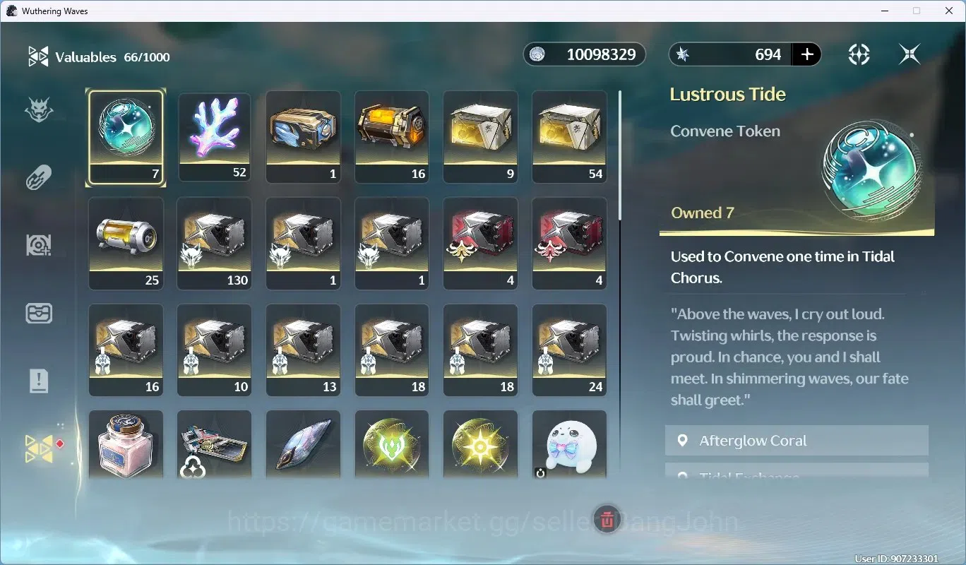 Wuthering Waves Accounts Starter SEA|UL 56 | Rank 6 | 3 Char Limited[Hiyuki Rc1]+Sign,Iuno Rc6, Rebecca|694Astrite|Mc 8
