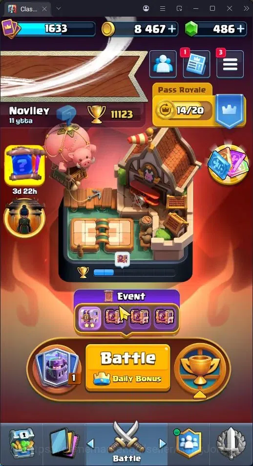 Clash Royale Accounts High-End Trophy 11123|CL 1633|KTL 15|5 Max|122 Cards|7 Champ|6 Hero|13 Evo|Arena 27|486 Gems|Proteck 1