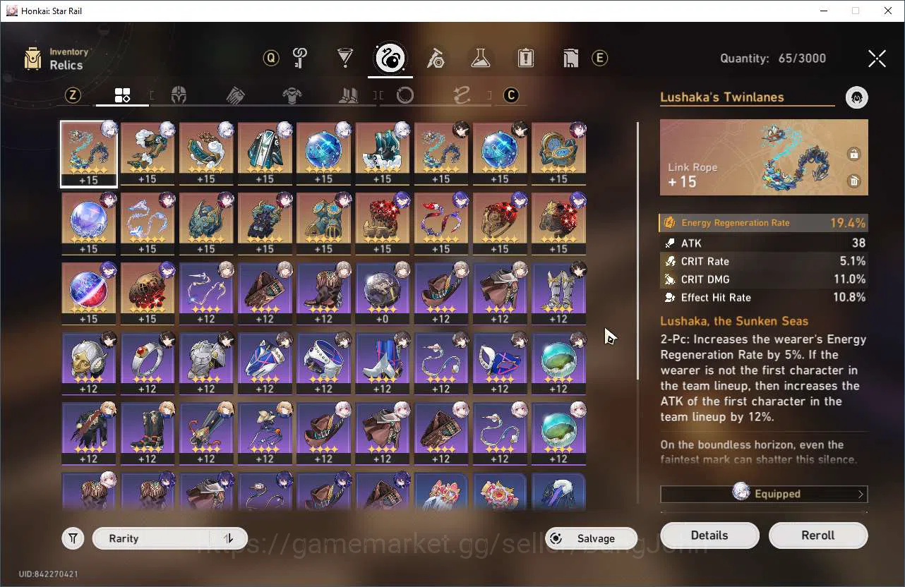Honkai Star Rail Accounts Others ASIA | TL 50 | 3 Limit |  Yao Guang + Sign | Acheron | Hysilens | Dan Heng PT | Ruan Mei 5