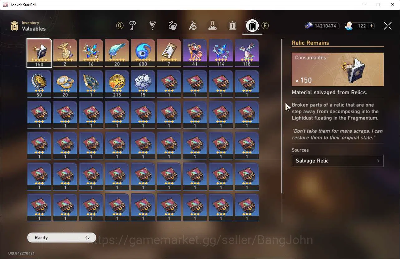 Honkai Star Rail Accounts Others ASIA | TL 50 | 3 Limit |  Yao Guang + Sign | Acheron | Hysilens | Dan Heng PT | Ruan Mei 9