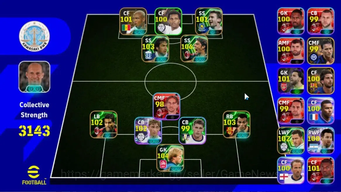 eFootball Accounts Android|Epic Rui Costa,Epic Raul,Epic Cafu,Epic Se image 1