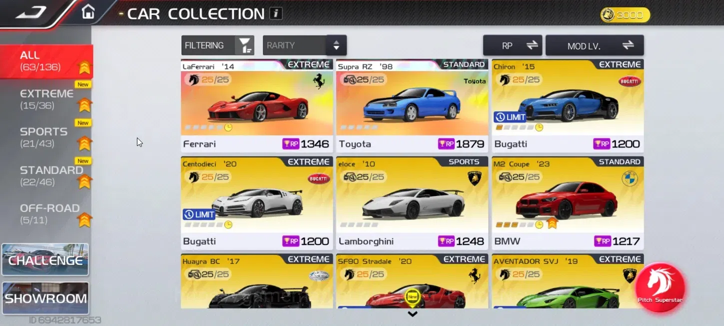 Racing Master Accounts SEA|Lvl 21| 2 Prime Legend Cars ( LaFerrari'14, Supra RZ'98 )+51 Etc Cars| 6648 Diamond |Log 1