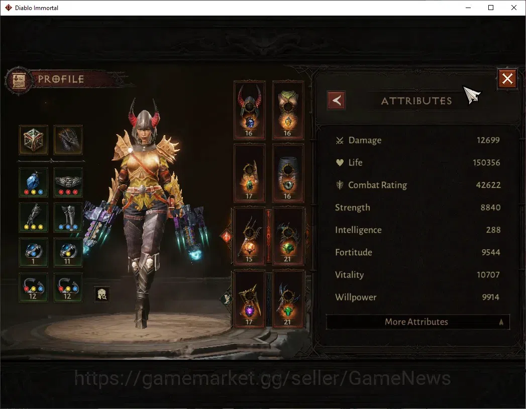 Diablo Immortal Accounts SA - Malah|CS ON|Lv60(720)|Demon Hunter|42k CR|Res image 3