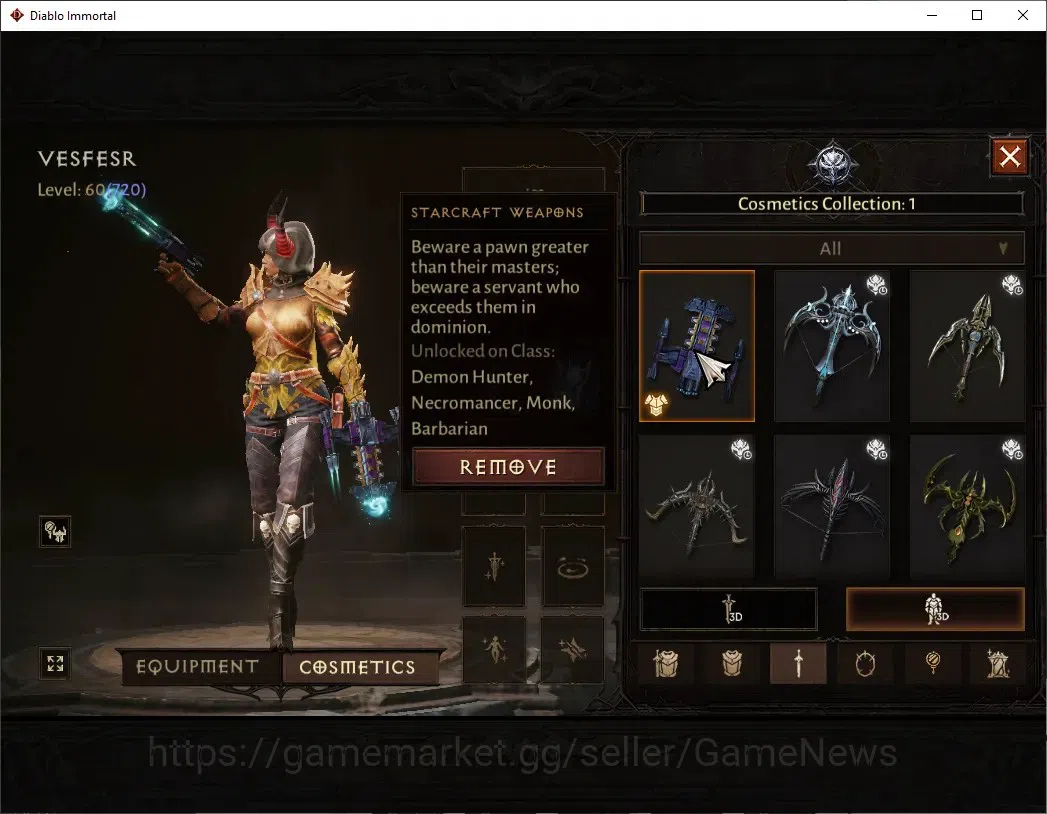Diablo Immortal Accounts SA - Malah|CS ON|Lv60(720)|Demon Hunter|42k CR|Res image 8