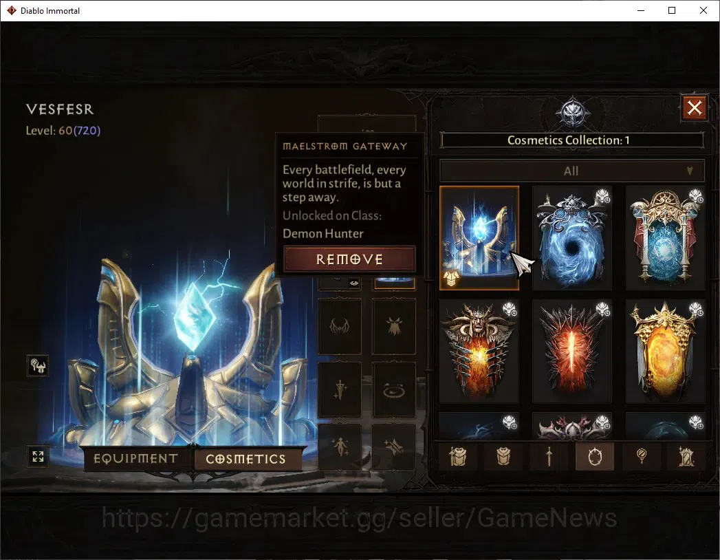 Diablo Immortal Accounts SA - Malah|CS ON|Lv60(720)|Demon Hunter|42k CR|Res image 9