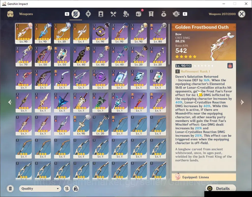 Genshin Impact Accounts ASIA|AR 56|Pream Team Zibai|6Limited+4(5*Weapon)|( image 5