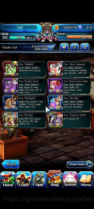 Grand Summoners Accounts Mid-Game Global|Rank 56|10 Ascend|WH 6