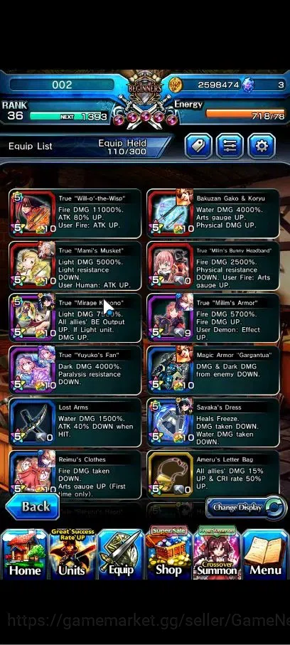 Grand Summoners Accounts Global|Rank 36|9 Ascend+2 TW|(CF Milim,Saygyouji,) image 10