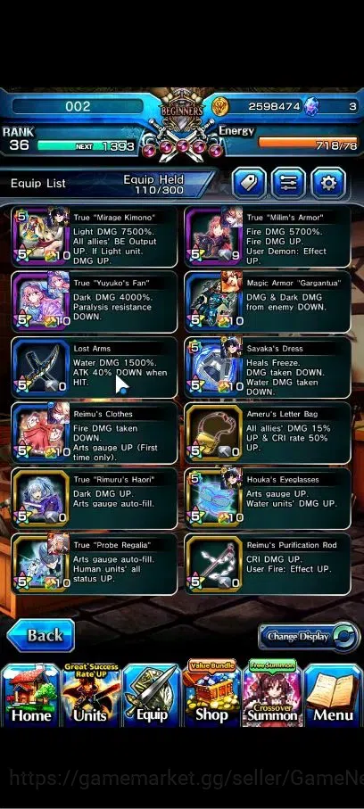 Grand Summoners Accounts Global|Rank 36|9 Ascend+2 TW|(CF Milim,Saygyouji,) image 11