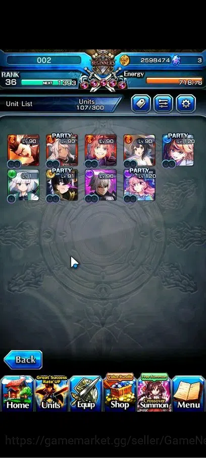 Grand Summoners Accounts Global|Rank 36|9 Ascend+2 TW|(CF Milim,Saygyouji,) image 4