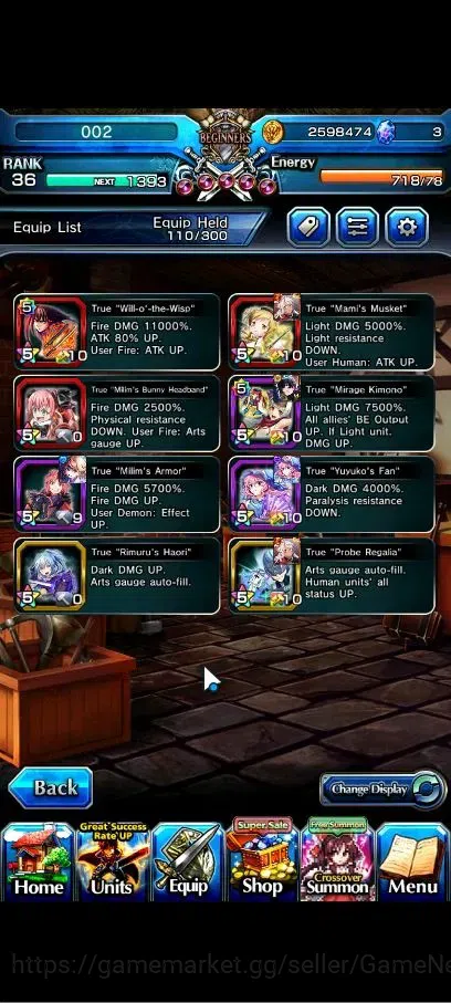 Grand Summoners Accounts Global|Rank 36|9 Ascend+2 TW|(CF Milim,Saygyouji,) image 5