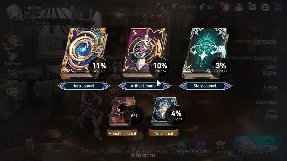 Epic Seven Accounts GLOBAL UnVerif|New Era|2 ML(Rhiana&Lucie,NC Landy) image 3