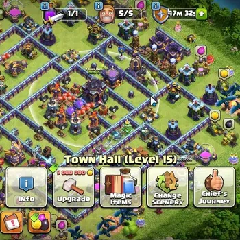 Clash of Clans Accounts High-End LV 128|TH 15-BH 9|HH 9|Limited Skin|BK 58,AQ 73,GW 48,MP 42,RC 25,DD 1|1295 Gems|CN
