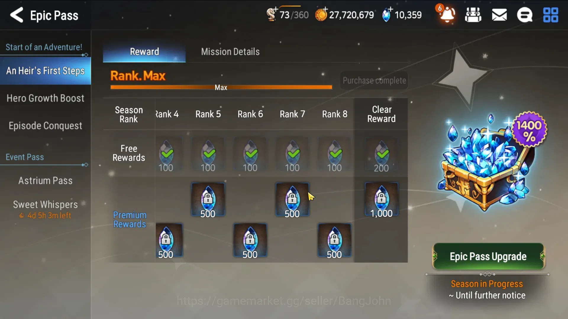 Epic Seven Accounts Asia Verif|End Game 50 ML(SNYulha,Notos,BArunka,LO image 9