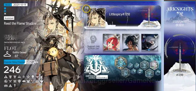 Arknights Accounts Lv78|246 OP+37 Skin|12Limited|Wis'adel P2,LTD P1,H image 2