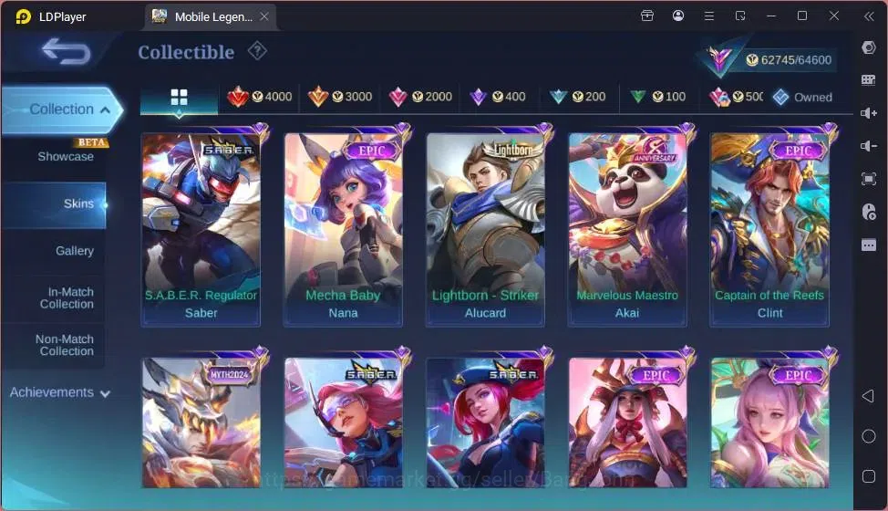 Mobile Legends: Bang Bang Accounts Global|Hero 132|Skin 266|Renowned|Collector Balmon image 11
