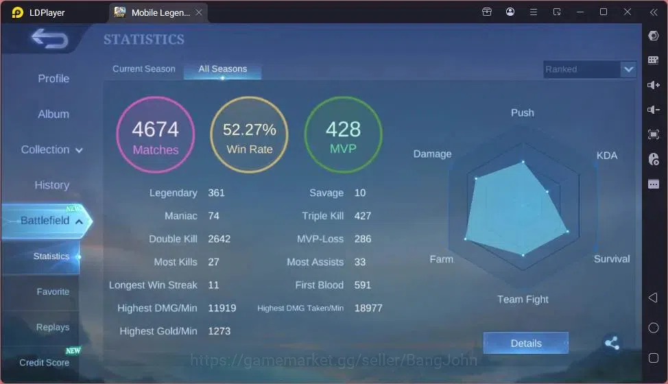 Mobile Legends: Bang Bang Accounts Global|Hero 132|Skin 266|Renowned|Collector Balmon image 15