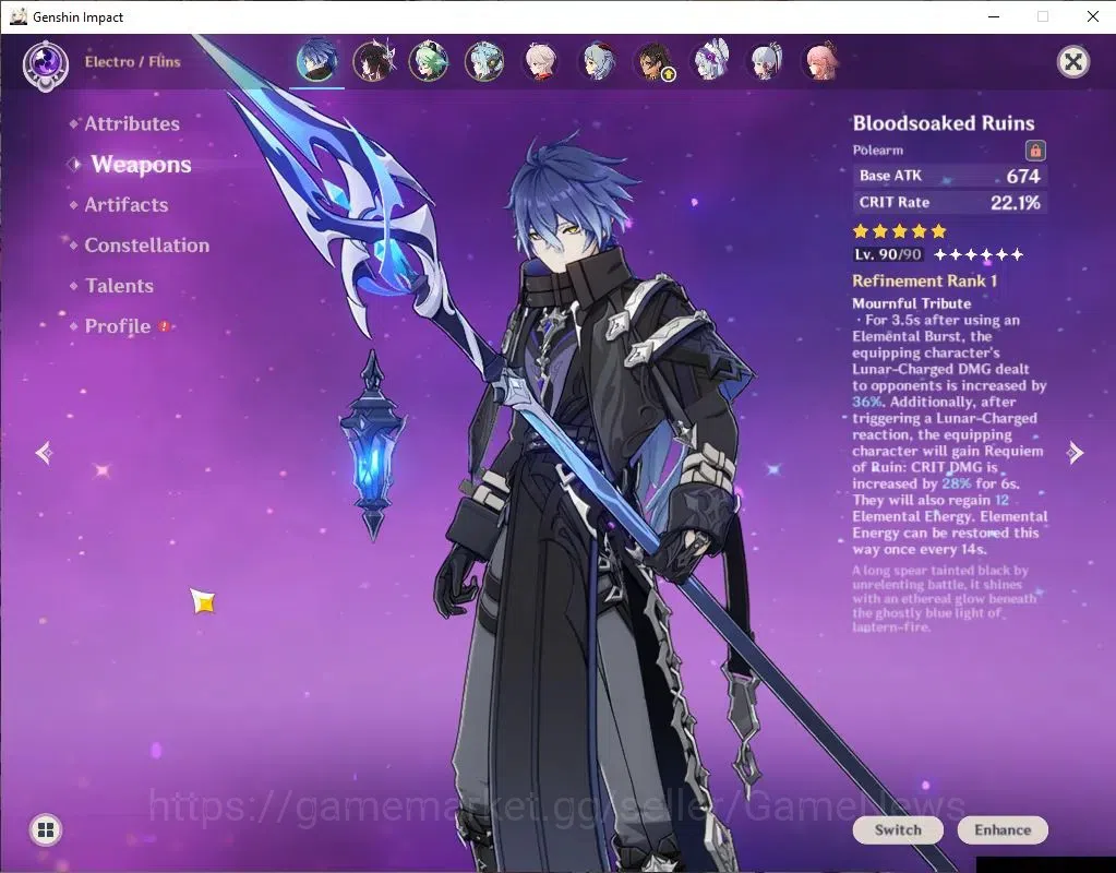 Genshin Impact Accounts ASIA | AR 56 | 9 Limit+4(*5WeP) | (Flins,AyakaC1)+ image 3