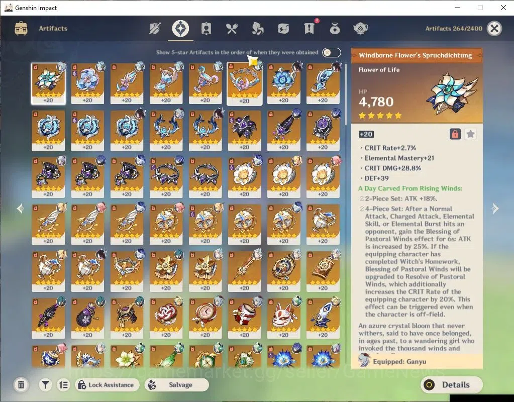 Genshin Impact Accounts ASIA | AR 56 | 9 Limit+4(*5WeP) | (Flins,AyakaC1)+ image 7