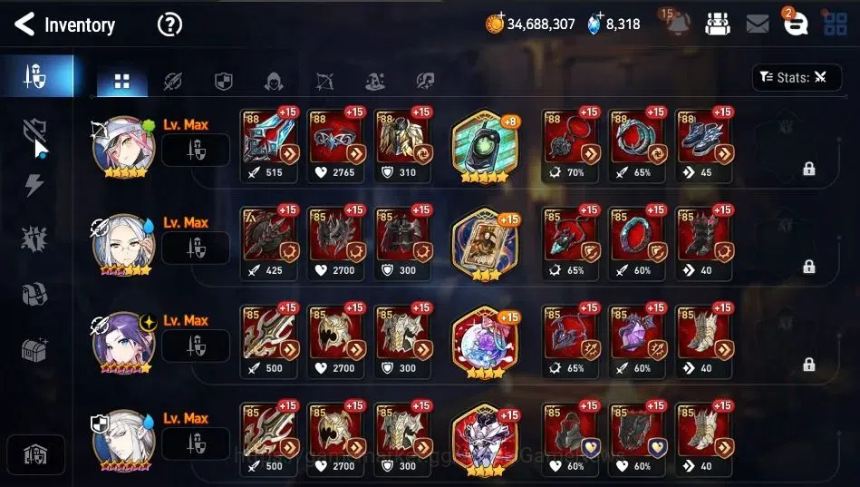 Epic Seven Accounts GLOBAL|UnVerif|4 ML|(Rhiana&Luciel,Zio,SP Politis, image 18