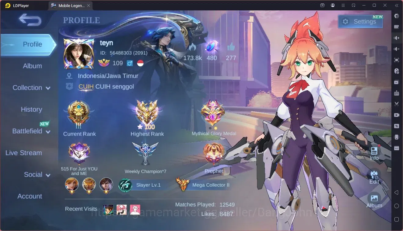 Mobile Legends: Bang Bang Accounts Others Global|Hero 133|Skin 562|Legend Alu,Franco,Freya,Valir|ASP Fanny|11.11 Haya|KOF 1