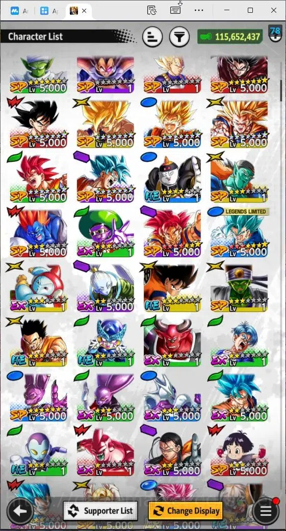 Dragon Ball Legends Accounts Starter|115M Total Power|LV 147|1LR+1UL+5LL|SSRS(G image 7