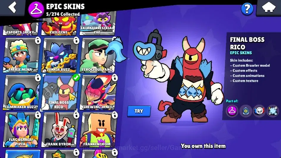 Brawl Stars Accounts 1105 Trophy|17 Brawlers 1 Max Lvl (Edgar)|2 Legend image 17