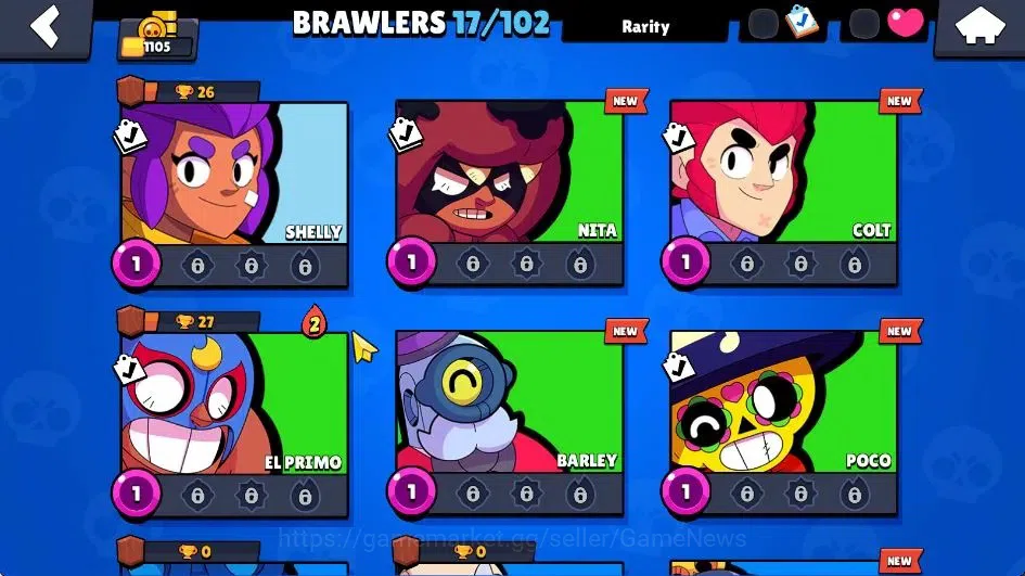Brawl Stars Accounts 1105 Trophy|17 Brawlers 1 Max Lvl (Edgar)|2 Legend image 9
