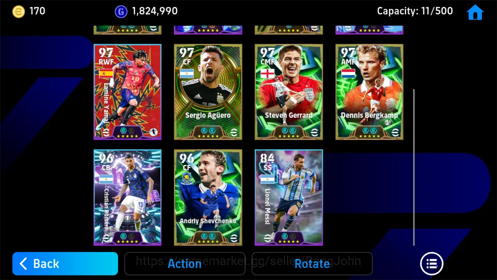 eFootball Accounts Legends & Iconic Players Android|PW 3146|Leandro Trossard ShowT,Kaka Epic,Sergio Aguero Epic,Steven 1