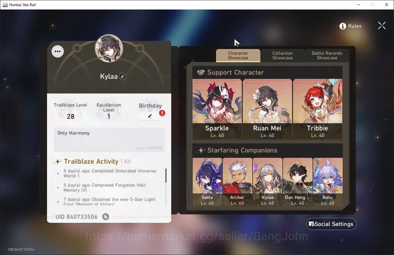 Honkai Star Rail Accounts ASIA |TL 28 | 5 Limit | 50 Golden Ticket | GCS On image 19