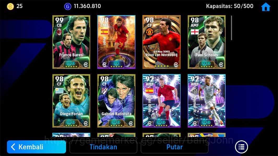 eFootball Accounts Power 3190, Pedri blitz, Neymar Brazil, Cafu old,B image 4