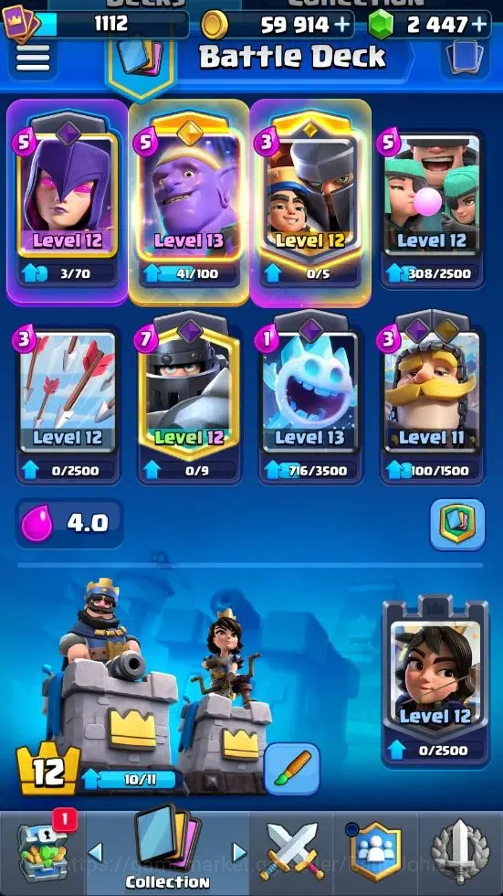 Clash Royale Accounts Mobile|CL 1112|KTL 12|Trophy 8007|Card 117|4 Campi image 12