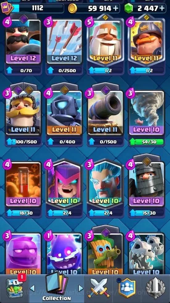 Clash Royale Accounts Mobile|CL 1112|KTL 12|Trophy 8007|Card 117|4 Campi image 14