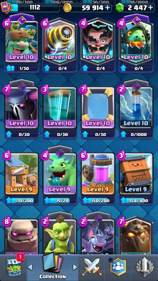 Clash Royale Accounts Mobile|CL 1112|KTL 12|Trophy 8007|Card 117|4 Campi image 15