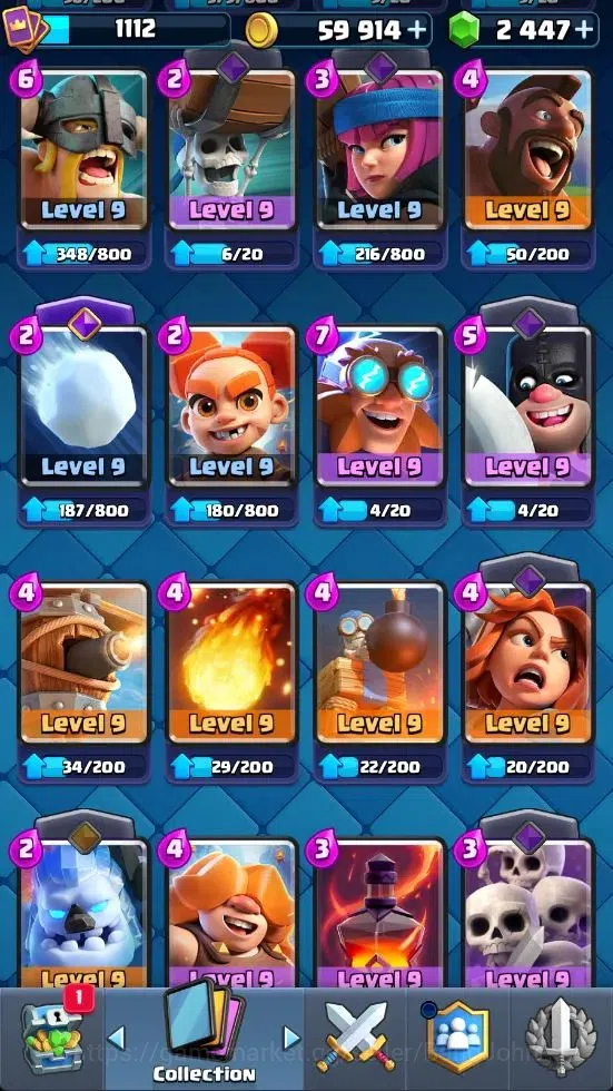 Clash Royale Accounts Mobile|CL 1112|KTL 12|Trophy 8007|Card 117|4 Campi image 17