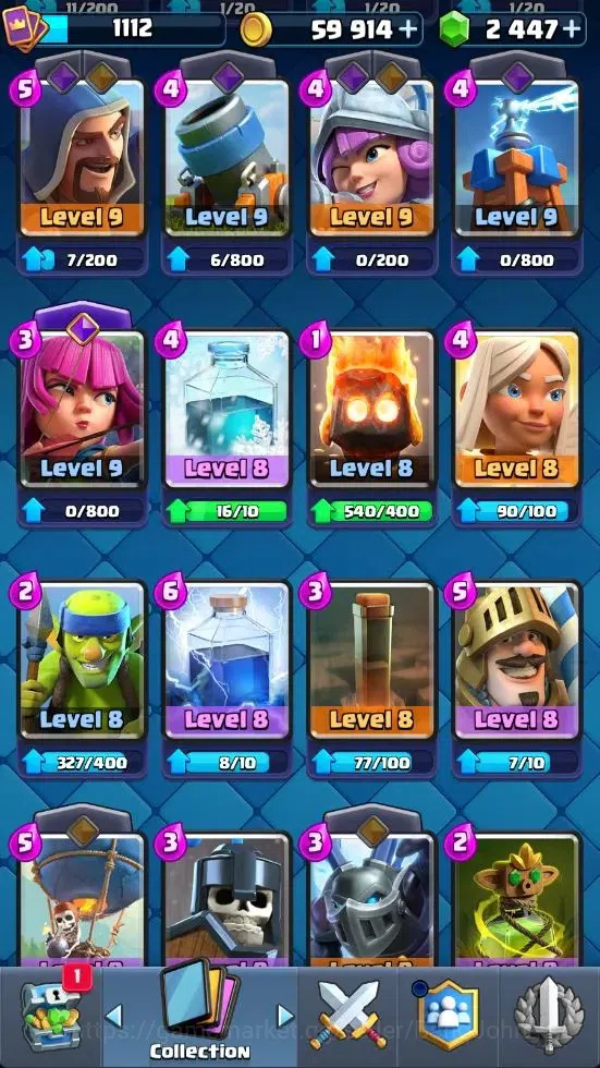 Clash Royale Accounts Mobile|CL 1112|KTL 12|Trophy 8007|Card 117|4 Campi image 18