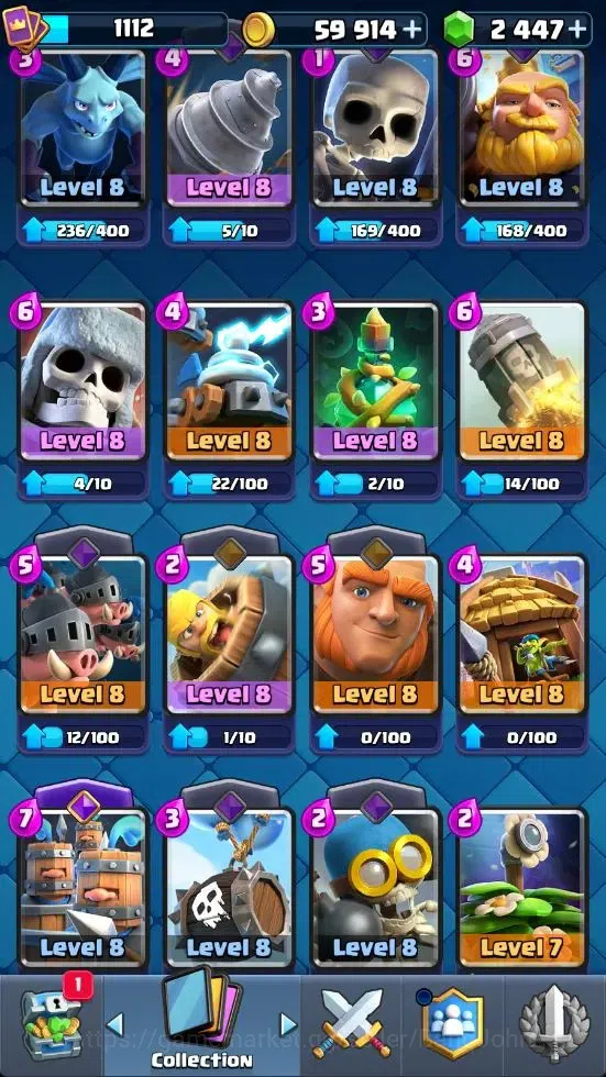 Clash Royale Accounts Mobile|CL 1112|KTL 12|Trophy 8007|Card 117|4 Campi image 19