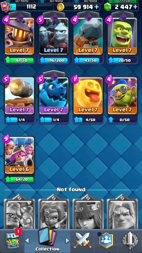 Clash Royale Accounts Mobile|CL 1112|KTL 12|Trophy 8007|Card 117|4 Campi image 20
