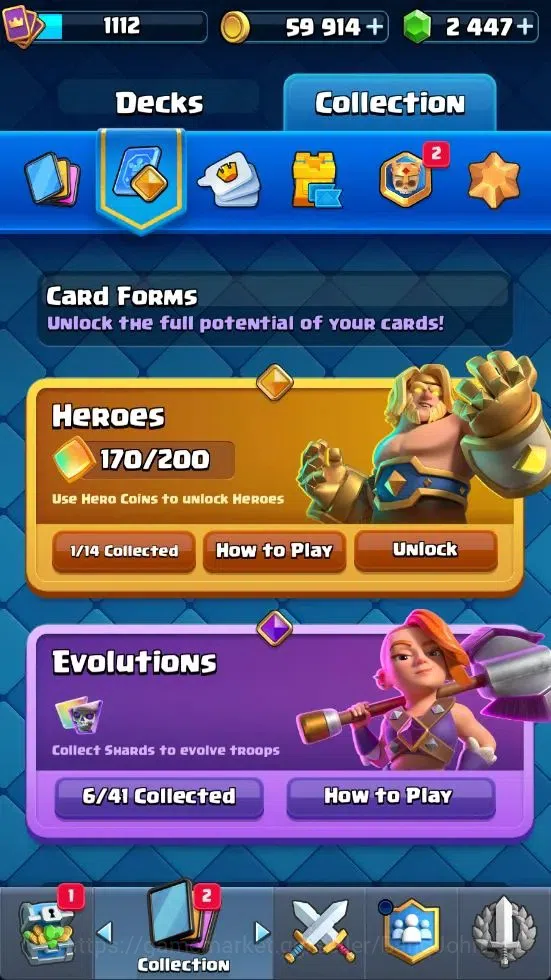 Clash Royale Accounts Mobile|CL 1112|KTL 12|Trophy 8007|Card 117|4 Campi image 4