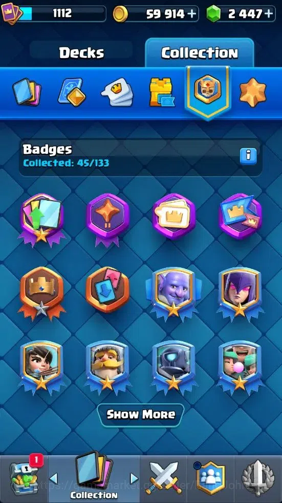 Clash Royale Accounts Mobile|CL 1112|KTL 12|Trophy 8007|Card 117|4 Campi image 9