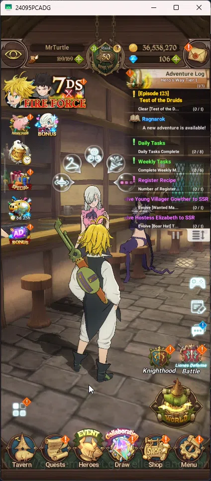 The Seven Deadly Sins: Grand Cross Accounts Others Asia | 1,701M CC | 1 LR Dianne | 6 Ur Tristan , Mael , Lancelot , Sabunak