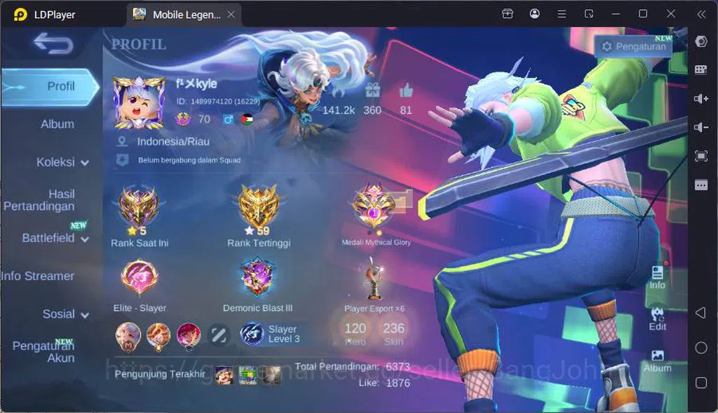 Mobile Legends: Bang Bang Accounts global Hero 120|S 236|Prime Claude,Kof Karina,Annu image 1