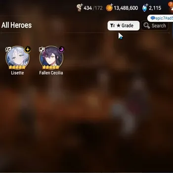 Epic Seven Accounts Starter Global Unverif|Fresh Starter|2 ML(Lisette,Fallen Cecilia)|PoH+Bless ON|SS 2.1K|Side Story